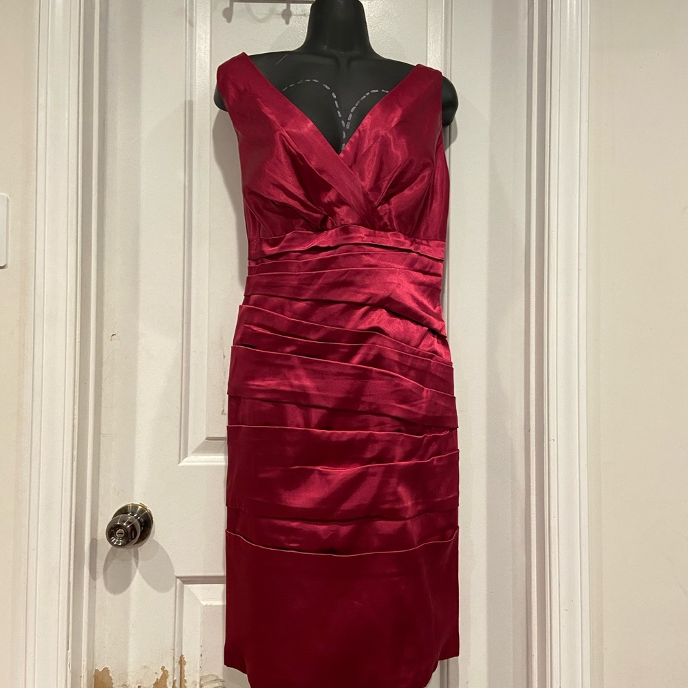 Js Collections Rich Satin Pink Draped Cocktail Pr… - image 2